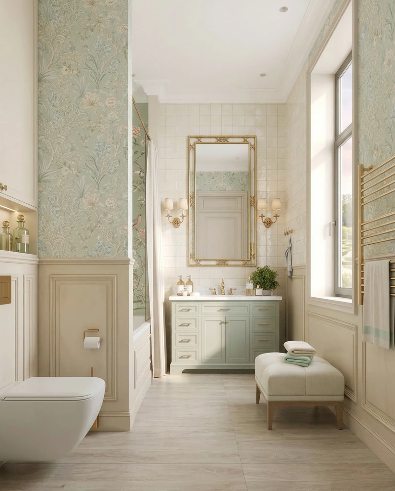 Дизайн интерьера в стиле Классика — Ванная от нейросети RoomGPT