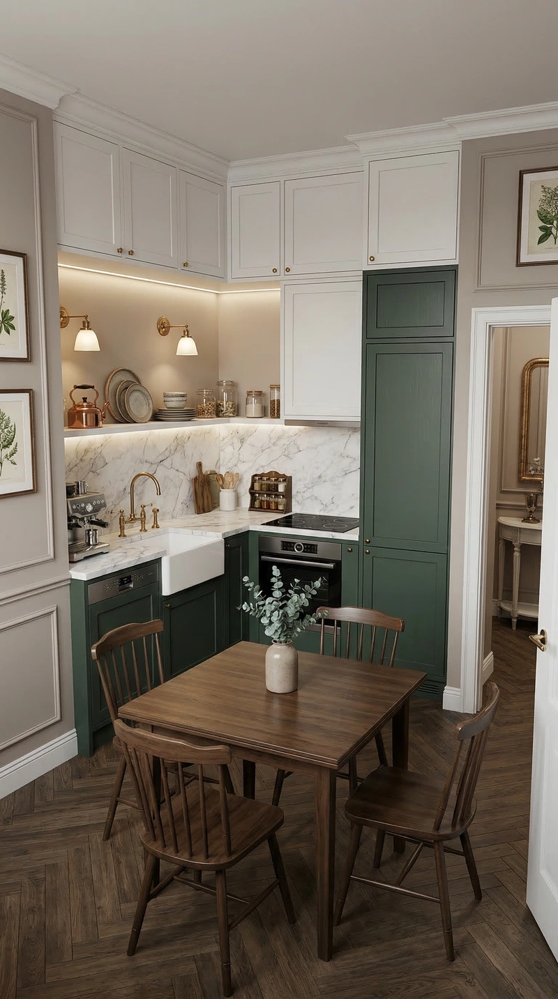 Дизайн кухни в стиле Классика — фото интерьера от нейросети RoomGPT