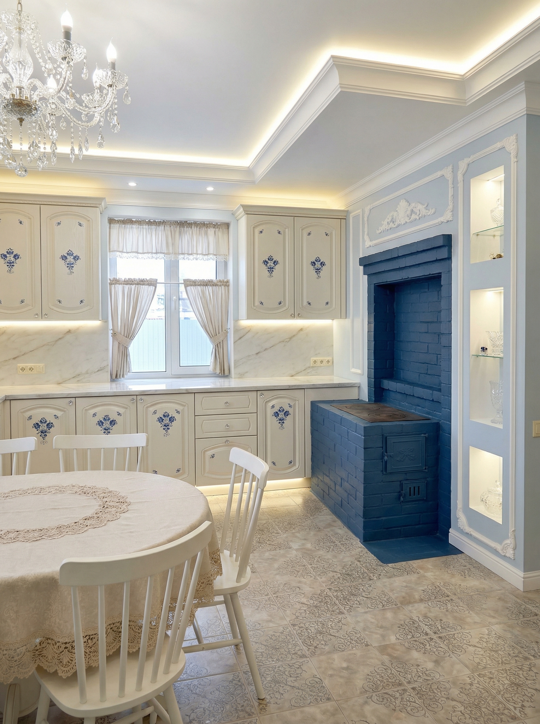 Дизайн кухни в стиле Классика — фото интерьера от нейросети RoomGPT