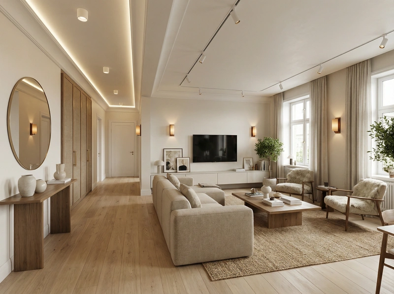 Дизайн интерьера в стиле Сканди — Гостиная от нейросети RoomGPT