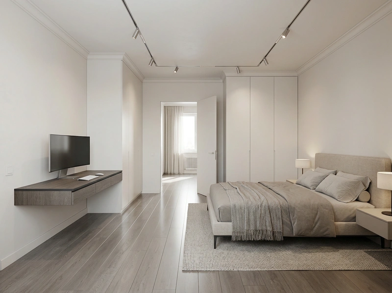 Дизайн интерьера в стиле Минимализм — Спальня от нейросети RoomGPT