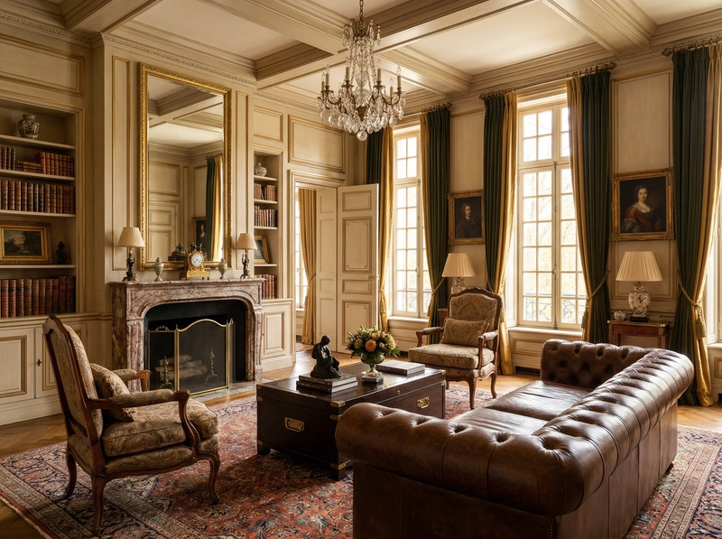 Дизайн интерьера в стиле Классика — Гостиная от нейросети RoomGPT