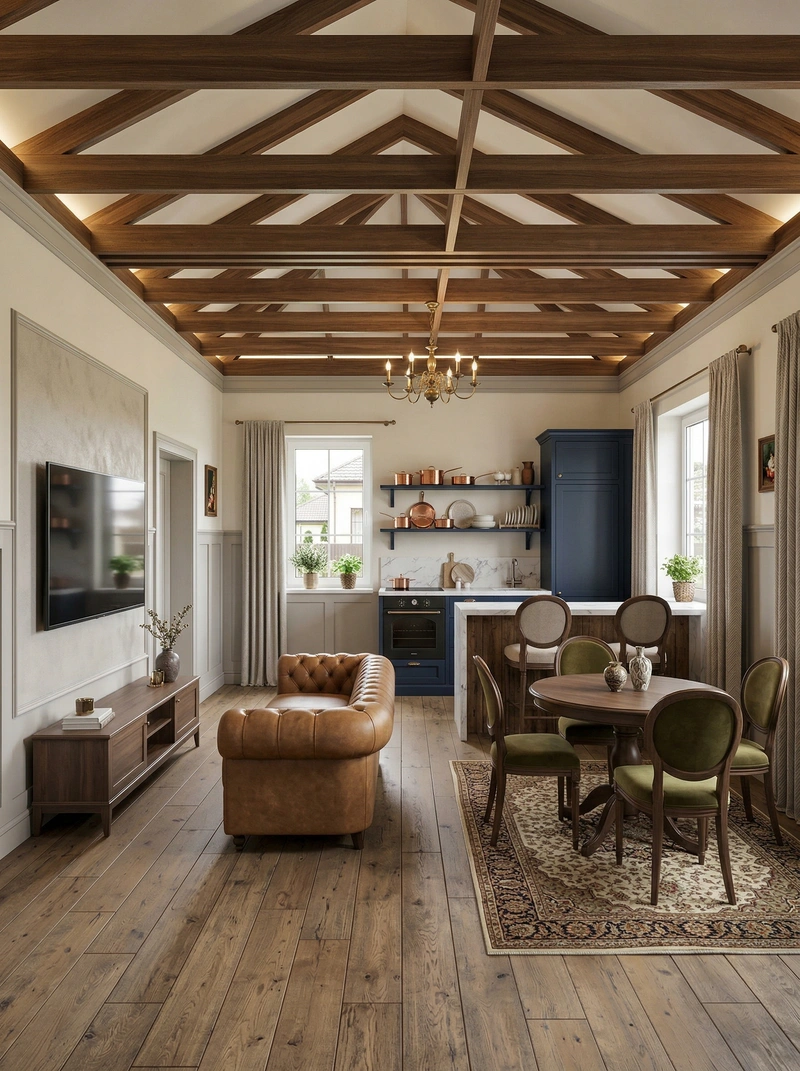 Дизайн кухни в стиле Классика — фото интерьера от нейросети RoomGPT