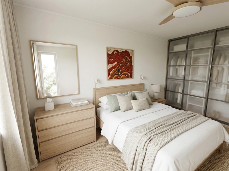 Дизайн интерьера в стиле Сканди — Спальня от нейросети RoomGPT