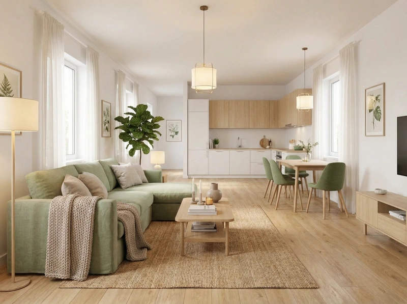 Дизайн интерьера в стиле Хюгге — Гостиная от нейросети RoomGPT