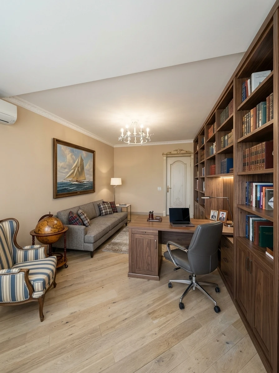 Дизайн кабинета в стиле Контемпорари — фото интерьера от нейросети RoomGPT