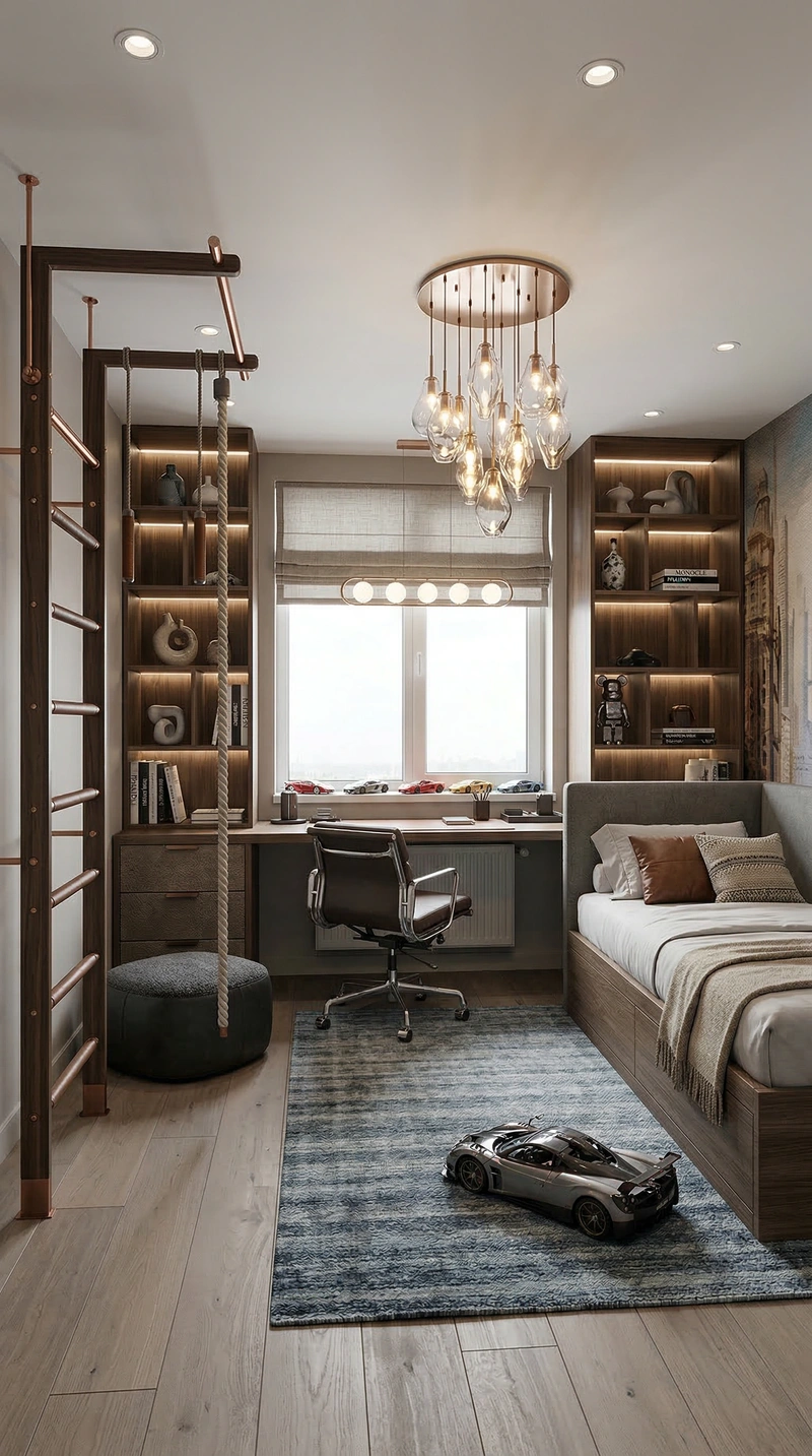 Дизайн спальни в стиле Контемпорари — фото интерьера от нейросети RoomGPT