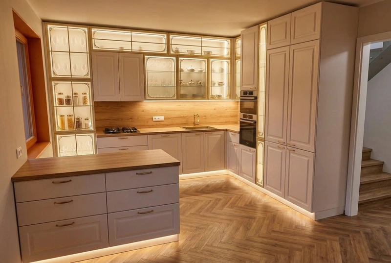 Дизайн кухни в стиле Классика — фото интерьера от нейросети RoomGPT