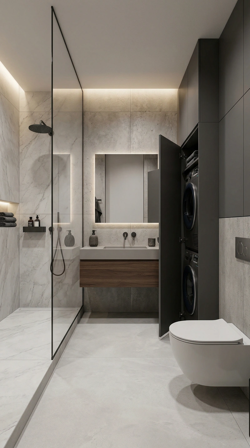 Дизайн ванной в стиле Минимализм — фото интерьера от нейросети RoomGPT