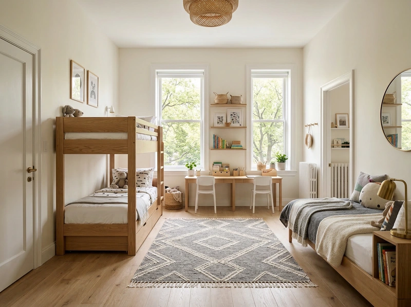 Дизайн детской в стиле Сканди — фото интерьера от нейросети RoomGPT