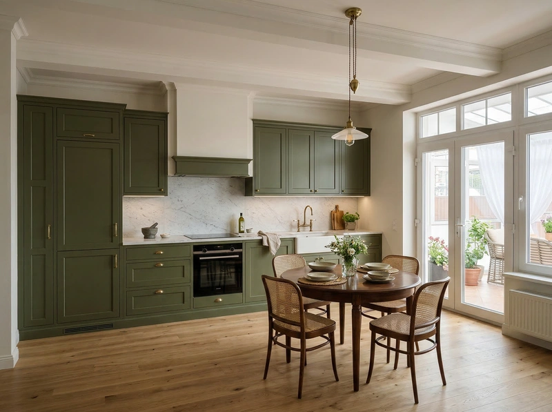 Дизайн кухни в стиле Классика — фото интерьера от нейросети RoomGPT