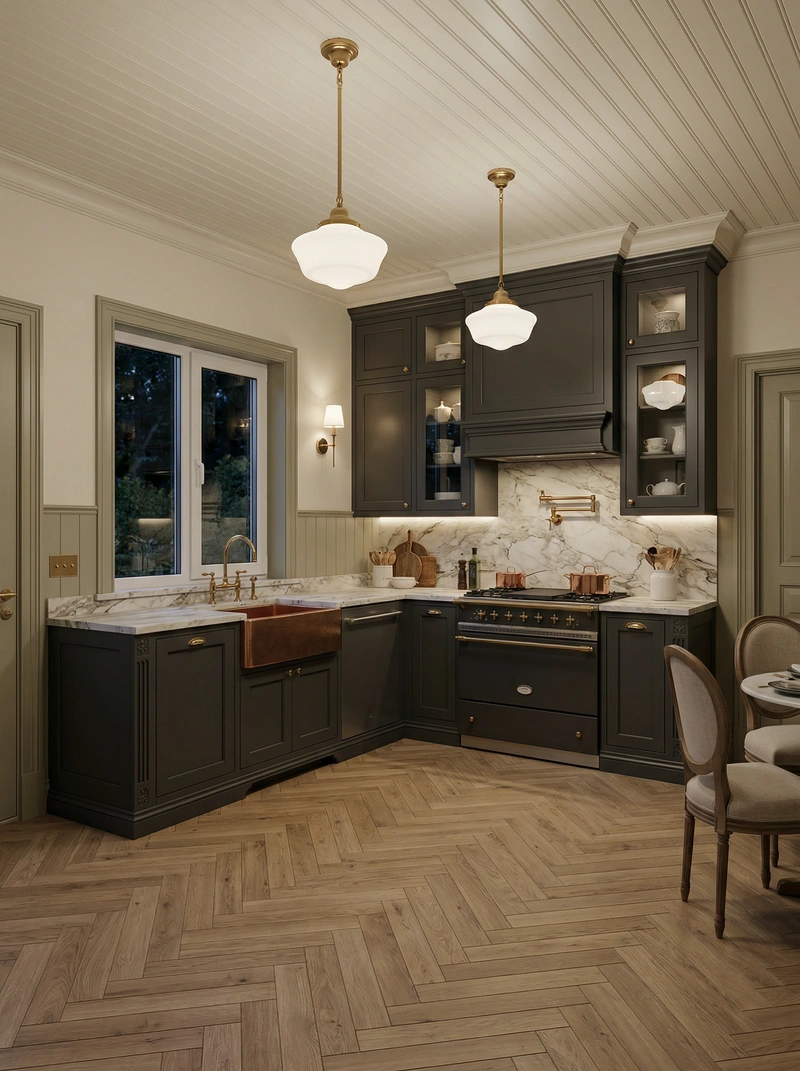 Дизайн интерьера в стиле Классика — Кухня от нейросети RoomGPT