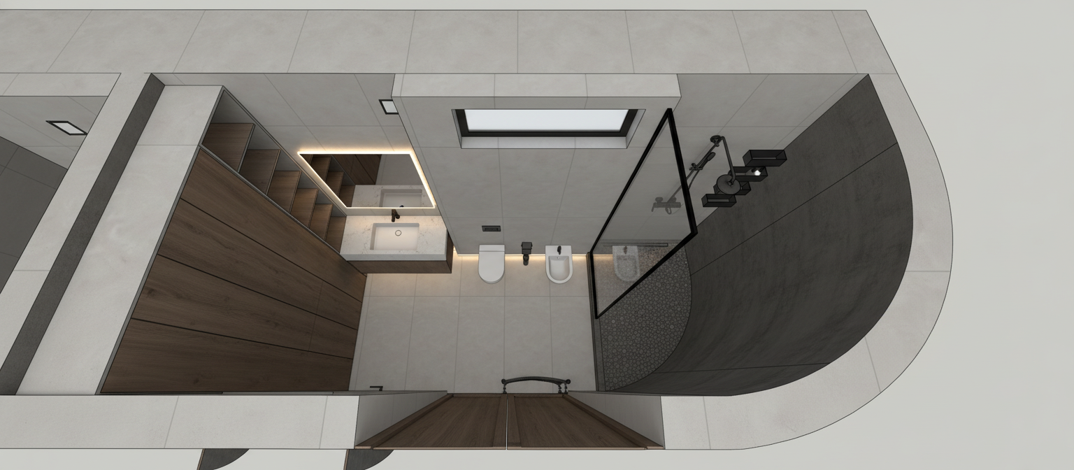 Дизайн ванной в стиле Минимализм — фото интерьера от нейросети RoomGPT