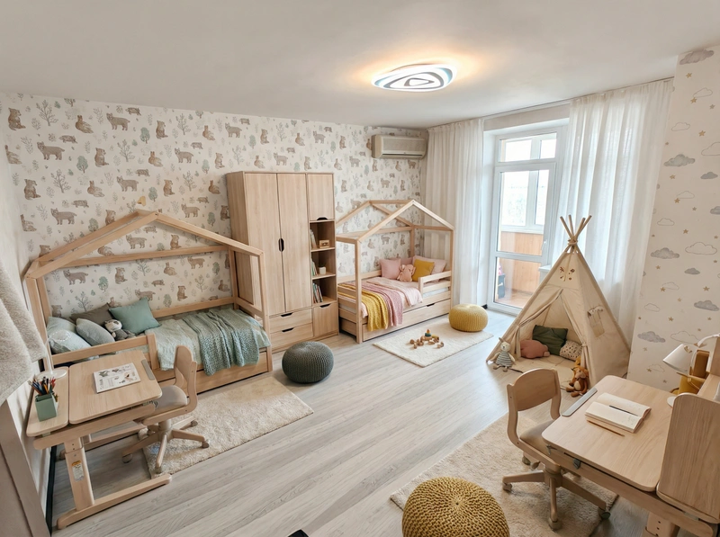 Дизайн интерьера в стиле Хюгге — Детская от нейросети RoomGPT