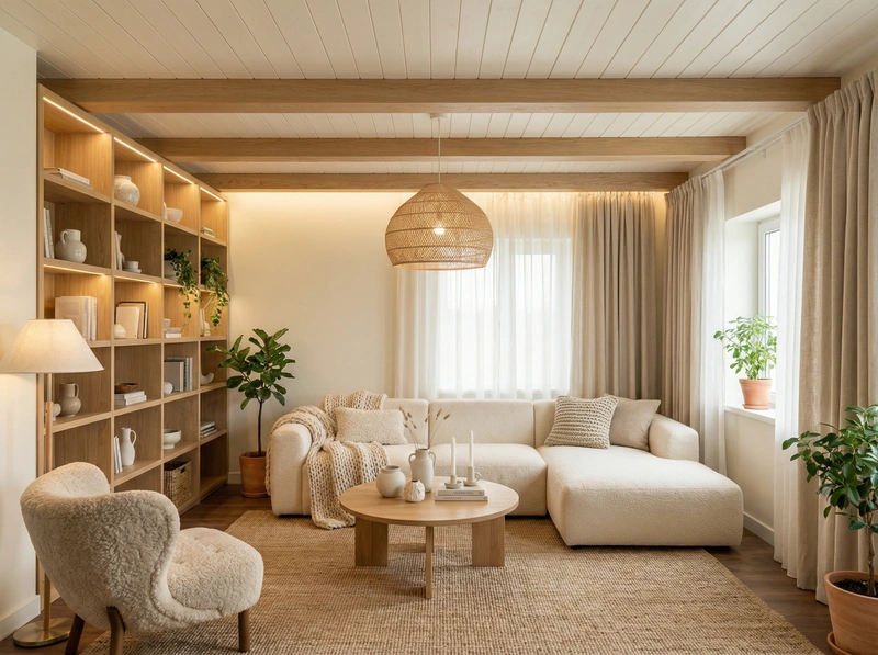 Дизайн интерьера в стиле Хюгге — Гостиная от нейросети RoomGPT