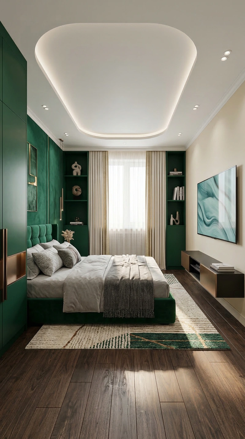 Дизайн спальни в стиле Контемпорари — фото интерьера от нейросети RoomGPT