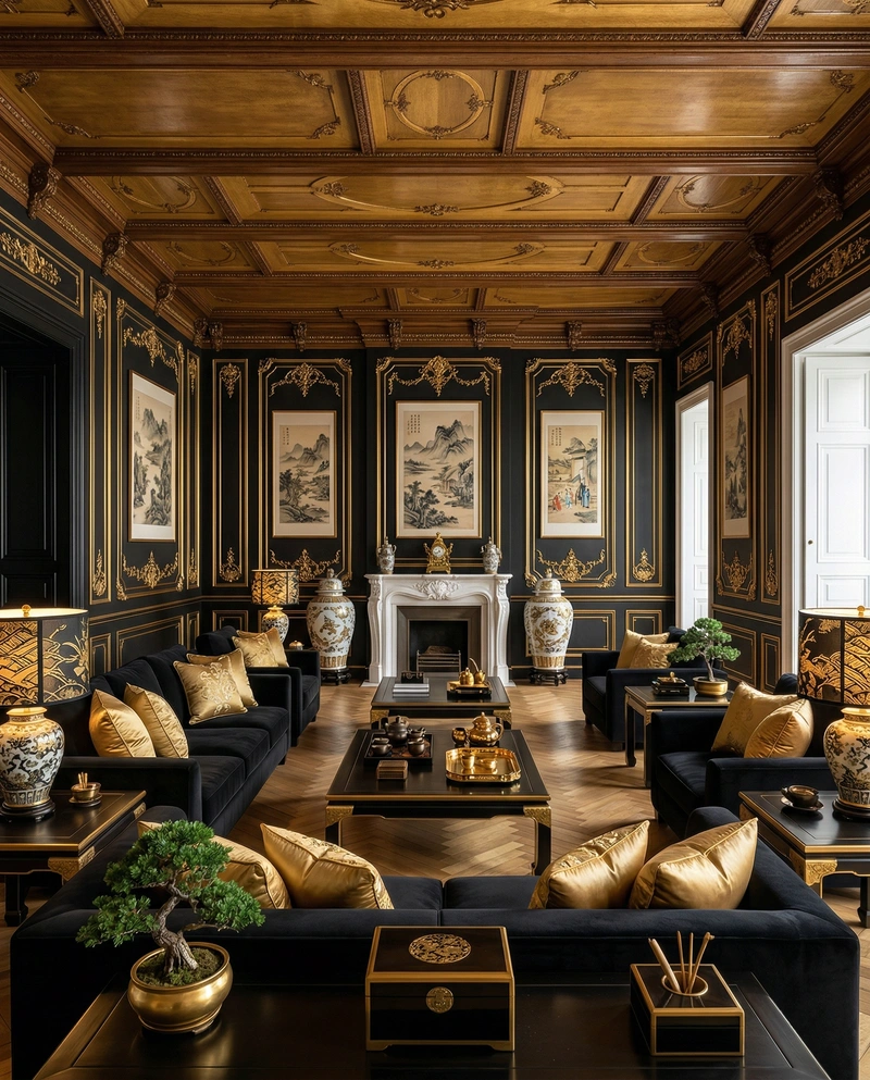 Дизайн гостиной в стиле Эклектика — фото интерьера от нейросети RoomGPT