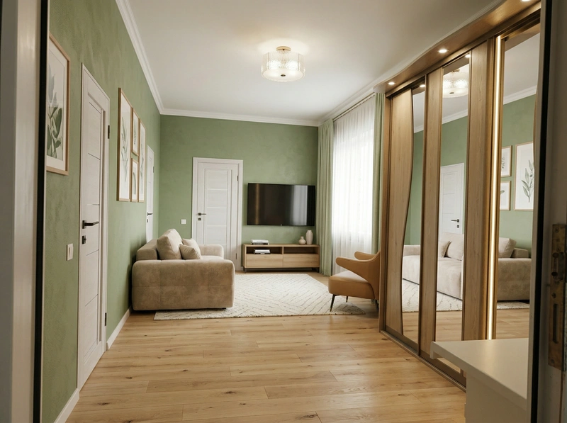 Дизайн гостиной в стиле Сканди — фото интерьера от нейросети RoomGPT