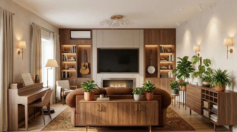 Дизайн интерьера в стиле Классика — Гостиная от нейросети RoomGPT