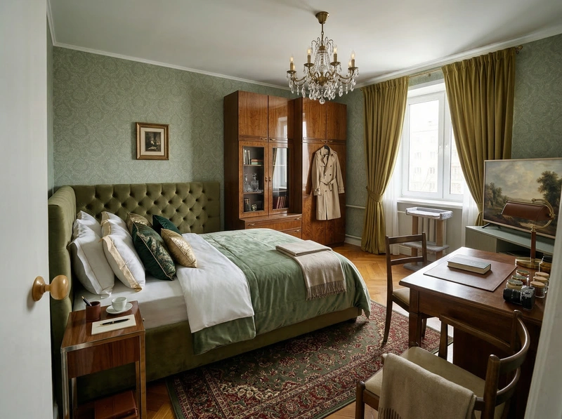 Дизайн спальни в стиле Классика — фото интерьера от нейросети RoomGPT