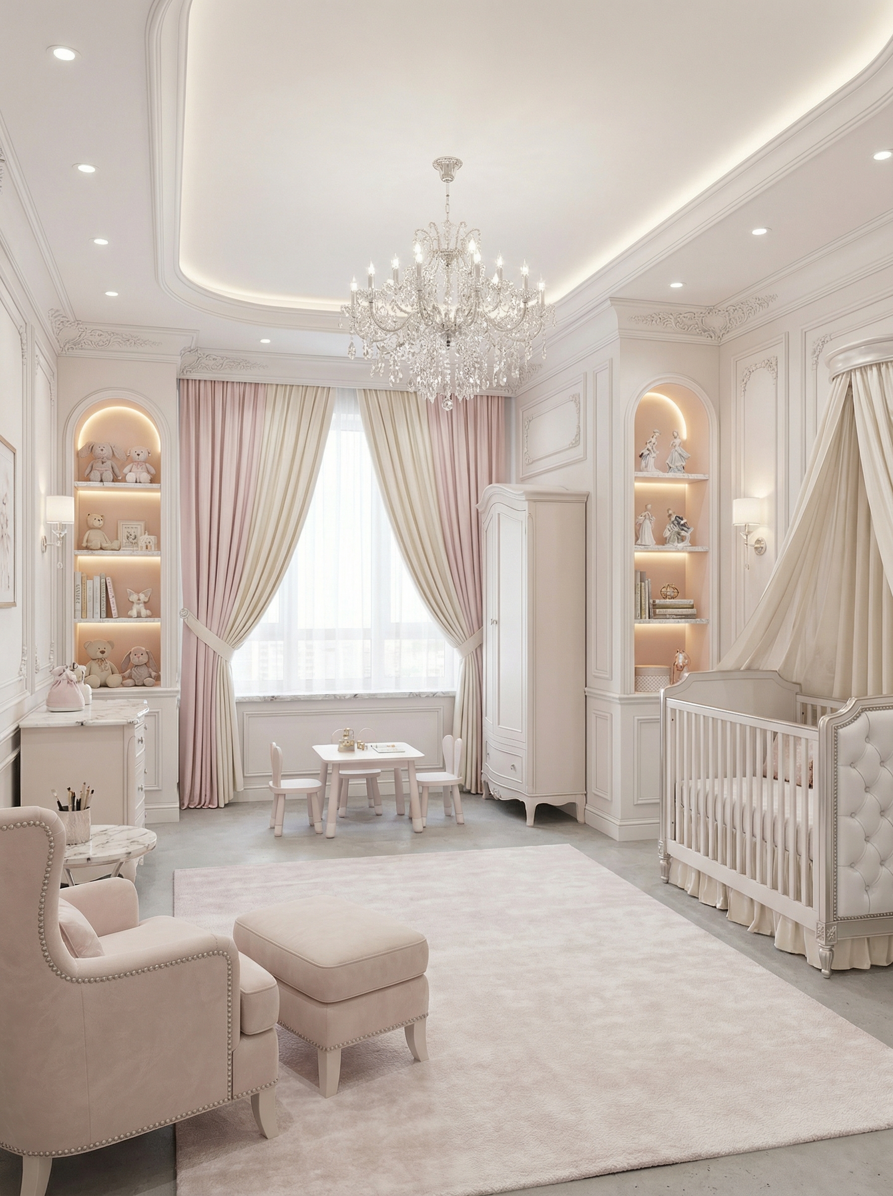 Дизайн детской в стиле Классика — фото интерьера от нейросети RoomGPT
