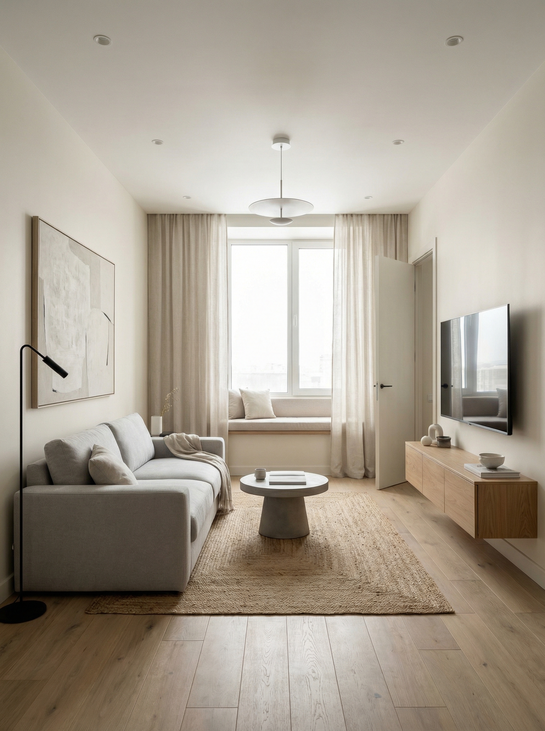 Дизайн гостиной в стиле Минимализм — фото интерьера от нейросети RoomGPT