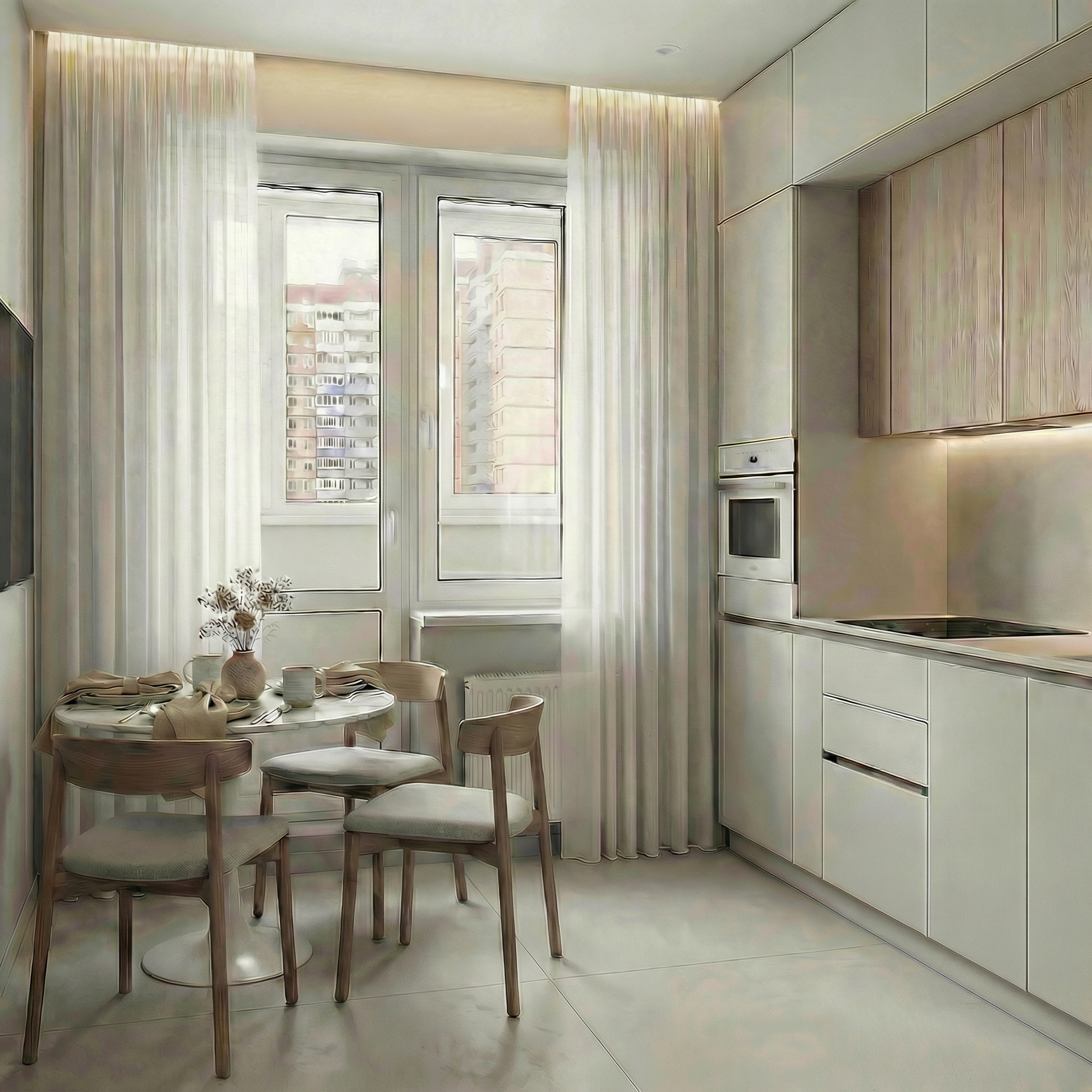 Дизайн кухни в стиле Минимализм — фото интерьера от нейросети RoomGPT