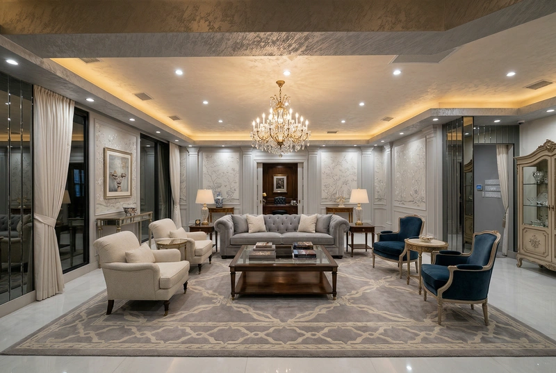 Дизайн интерьера в стиле Классика — Гостиная от нейросети RoomGPT