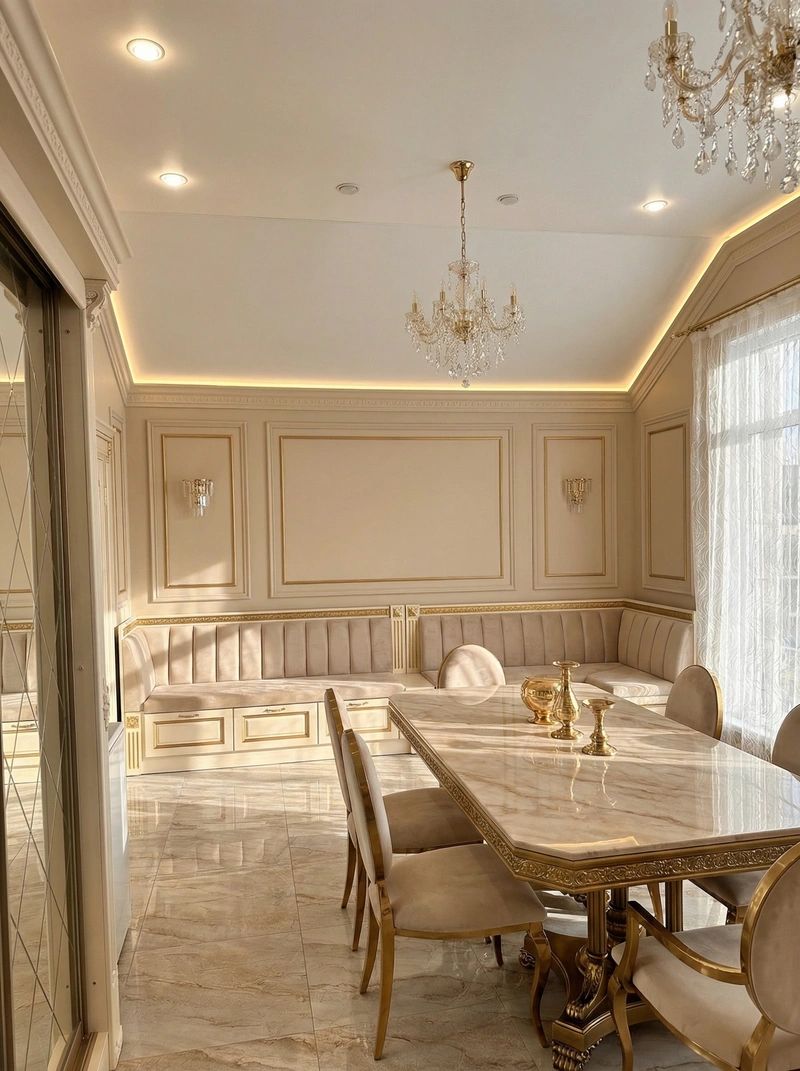 Дизайн интерьера в стиле Неоклассика — Кухня от нейросети RoomGPT