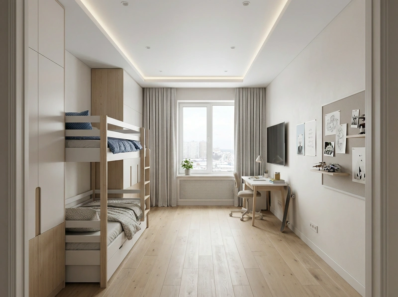 Дизайн интерьера в стиле Сканди — Спальня от нейросети RoomGPT