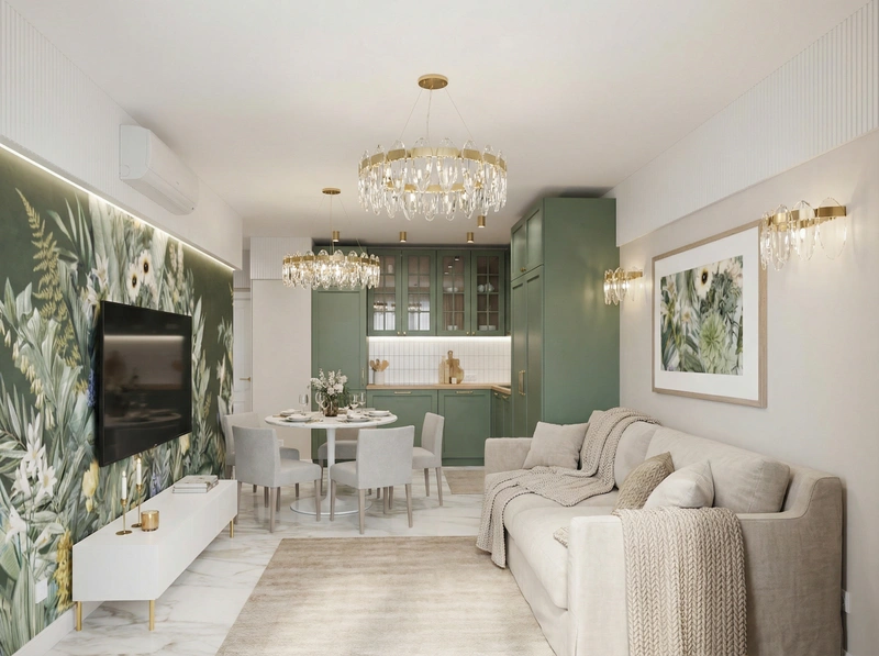 Дизайн интерьера в стиле Хюгге — Гостиная от нейросети RoomGPT