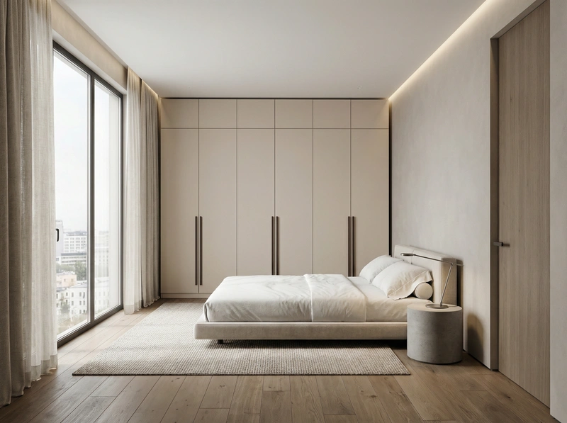 Дизайн спальни в стиле Минимализм — фото интерьера от нейросети RoomGPT