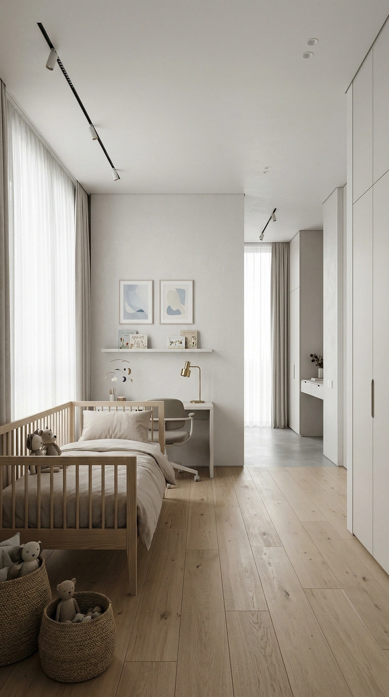 Дизайн детской в стиле Минимализм — фото интерьера от нейросети RoomGPT