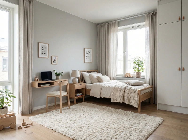 Дизайн интерьера в стиле Сканди — Детская от нейросети RoomGPT