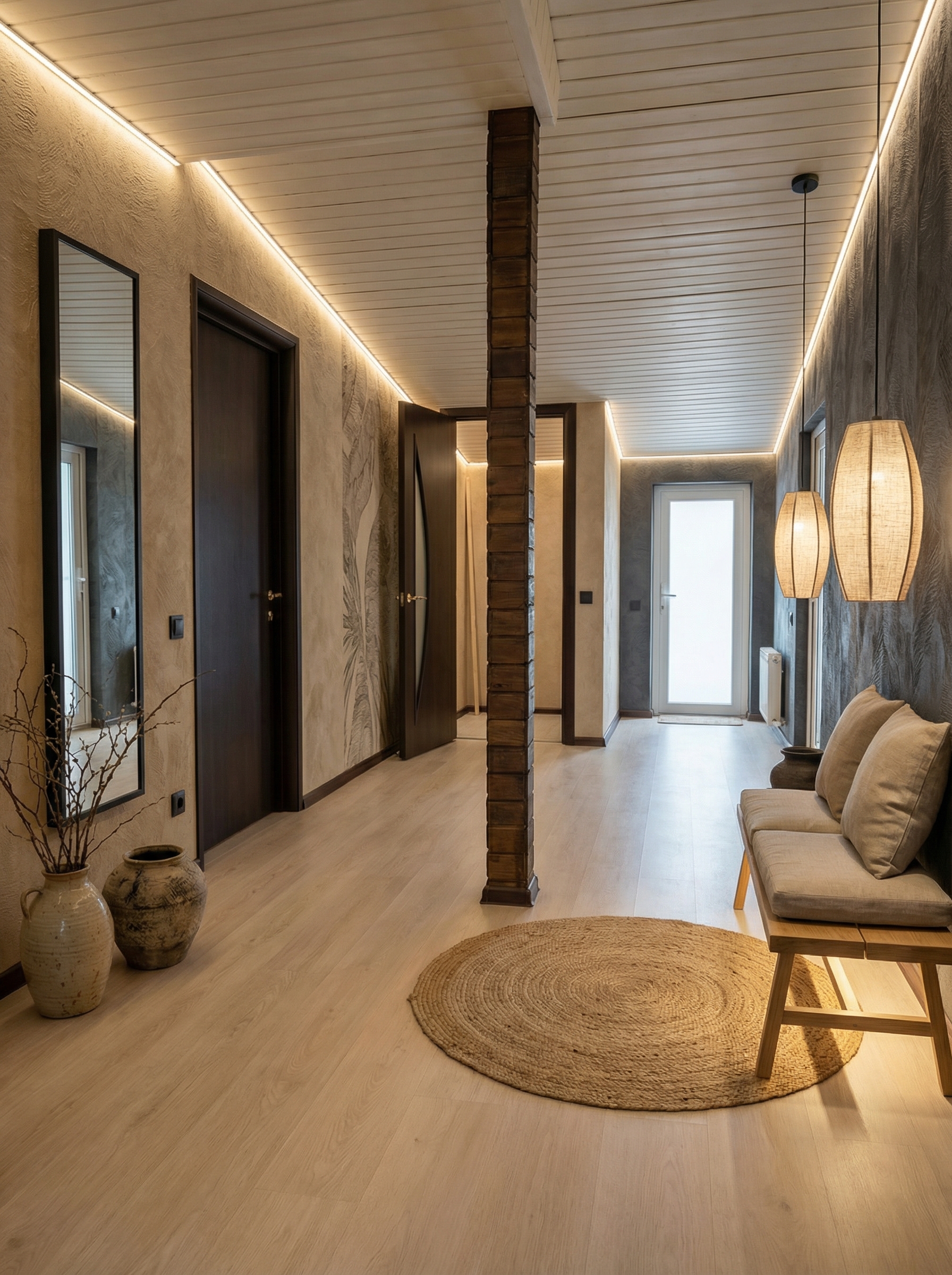 Дизайн гостиной в стиле Japandi — фото интерьера от нейросети RoomGPT