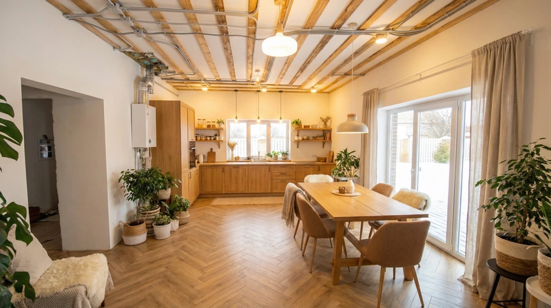 Дизайн интерьера в стиле Хюгге — Гостиная от нейросети RoomGPT