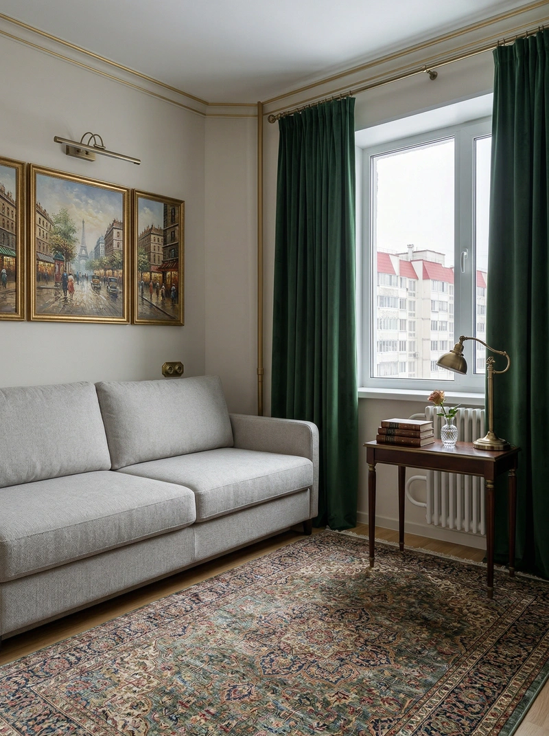 Дизайн интерьера в стиле Классика — Гостиная от нейросети RoomGPT