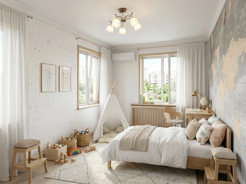 Дизайн детской в стиле Хюгге — фото интерьера от нейросети RoomGPT