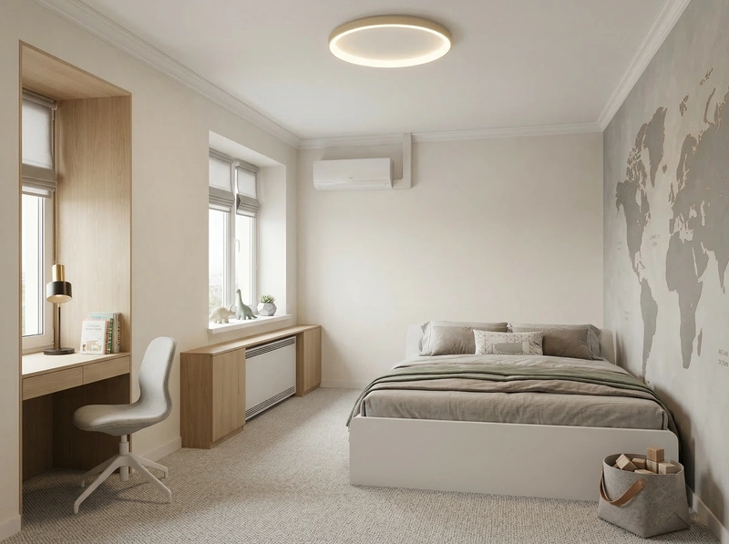 Дизайн детской в стиле Минимализм — фото интерьера от нейросети RoomGPT