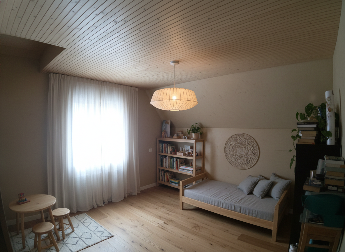 Дизайн детской в стиле Japandi — фото интерьера от нейросети RoomGPT