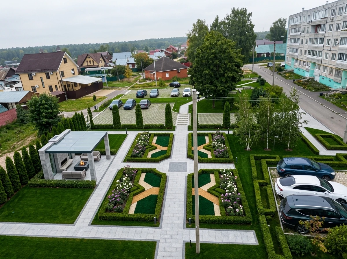 Дизайн участка в стиле Классика — фото участка от нейросети RoomGPT