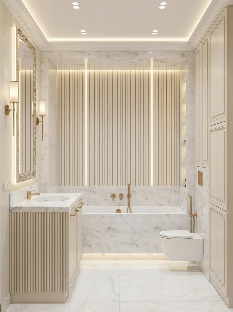 Дизайн интерьера в стиле Неоклассика — Ванная от нейросети RoomGPT