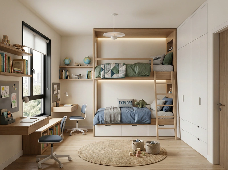 Дизайн детской в стиле Минимализм — фото интерьера от нейросети RoomGPT