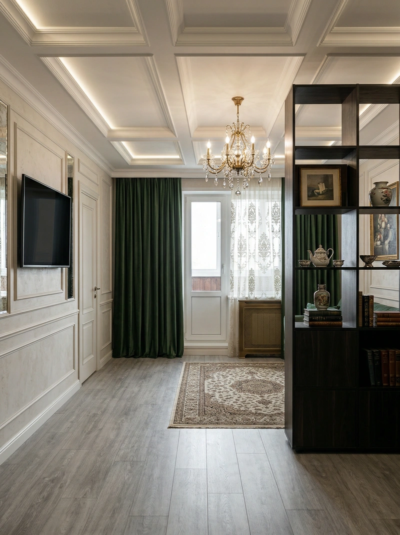 Дизайн интерьера в стиле Классика — Гостиная от нейросети RoomGPT