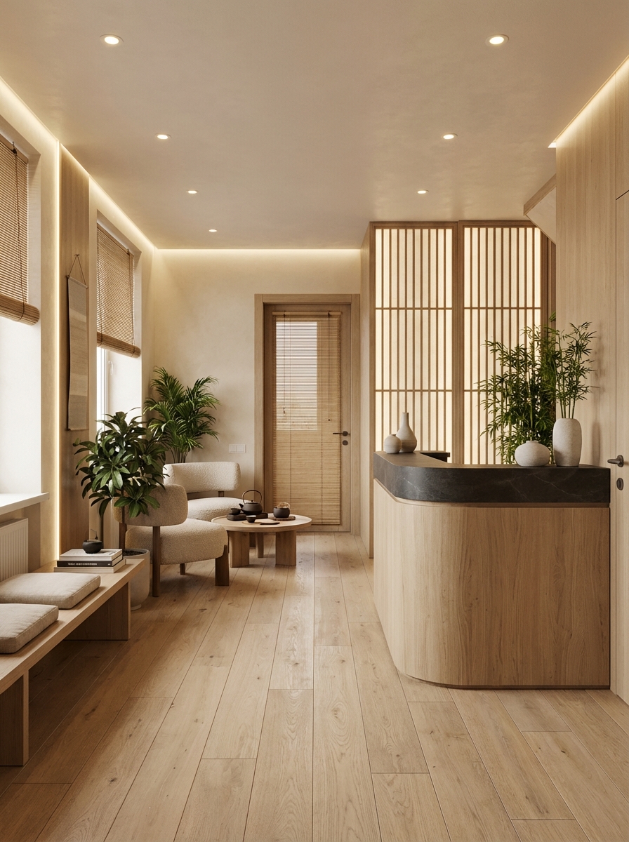 Дизайн гостиной в стиле Japandi — фото интерьера от нейросети RoomGPT