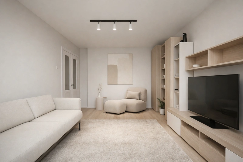 Дизайн интерьера в стиле Минимализм — Гостиная от нейросети RoomGPT