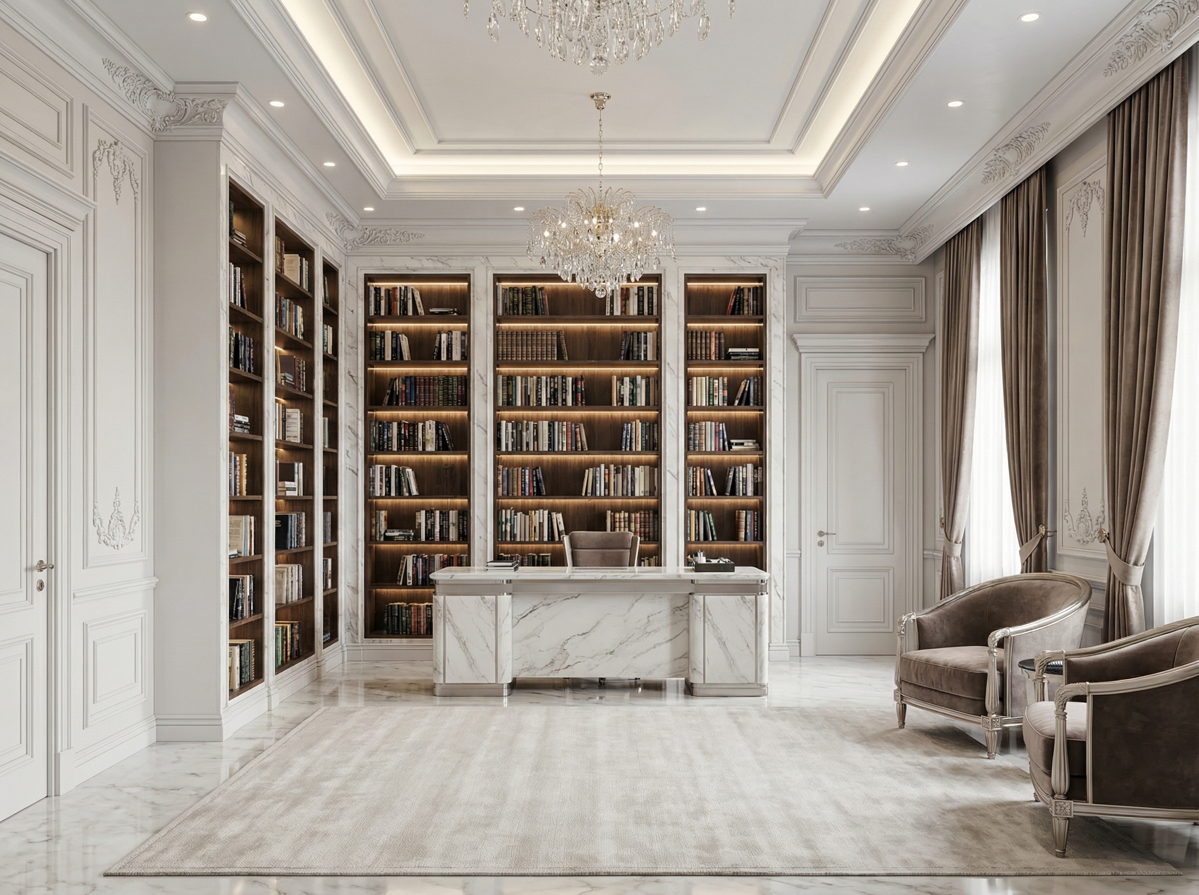 Дизайн гостиной в стиле Классика — фото интерьера от нейросети RoomGPT