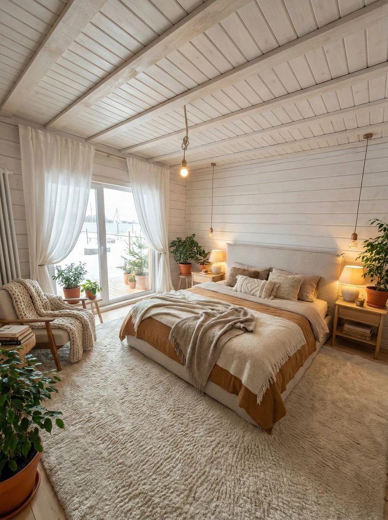 Дизайн интерьера в стиле Хюгге — Спальня от нейросети RoomGPT