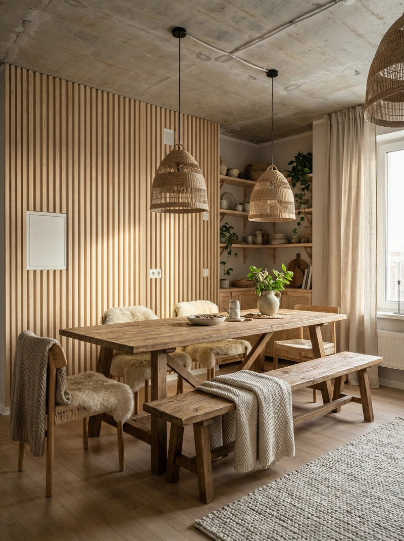 Дизайн интерьера в стиле Хюгге — Кухня от нейросети RoomGPT