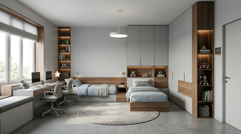 Дизайн детской в стиле Минимализм — фото интерьера от нейросети RoomGPT